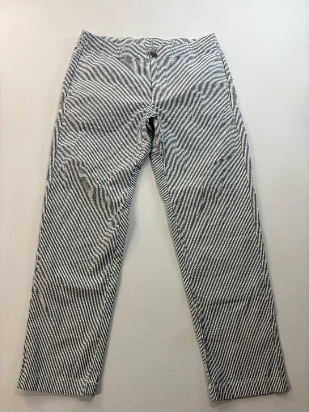 Bonobos Seersucker Womens Striped Pants Blue White Size Medium Short